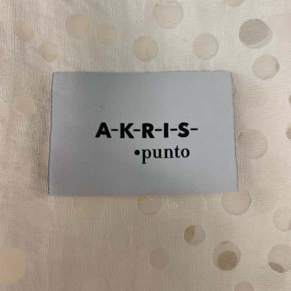 AKRIS White Viscose and Nylon Polka Dot Oversized Casual Top - Picture 4 of 6